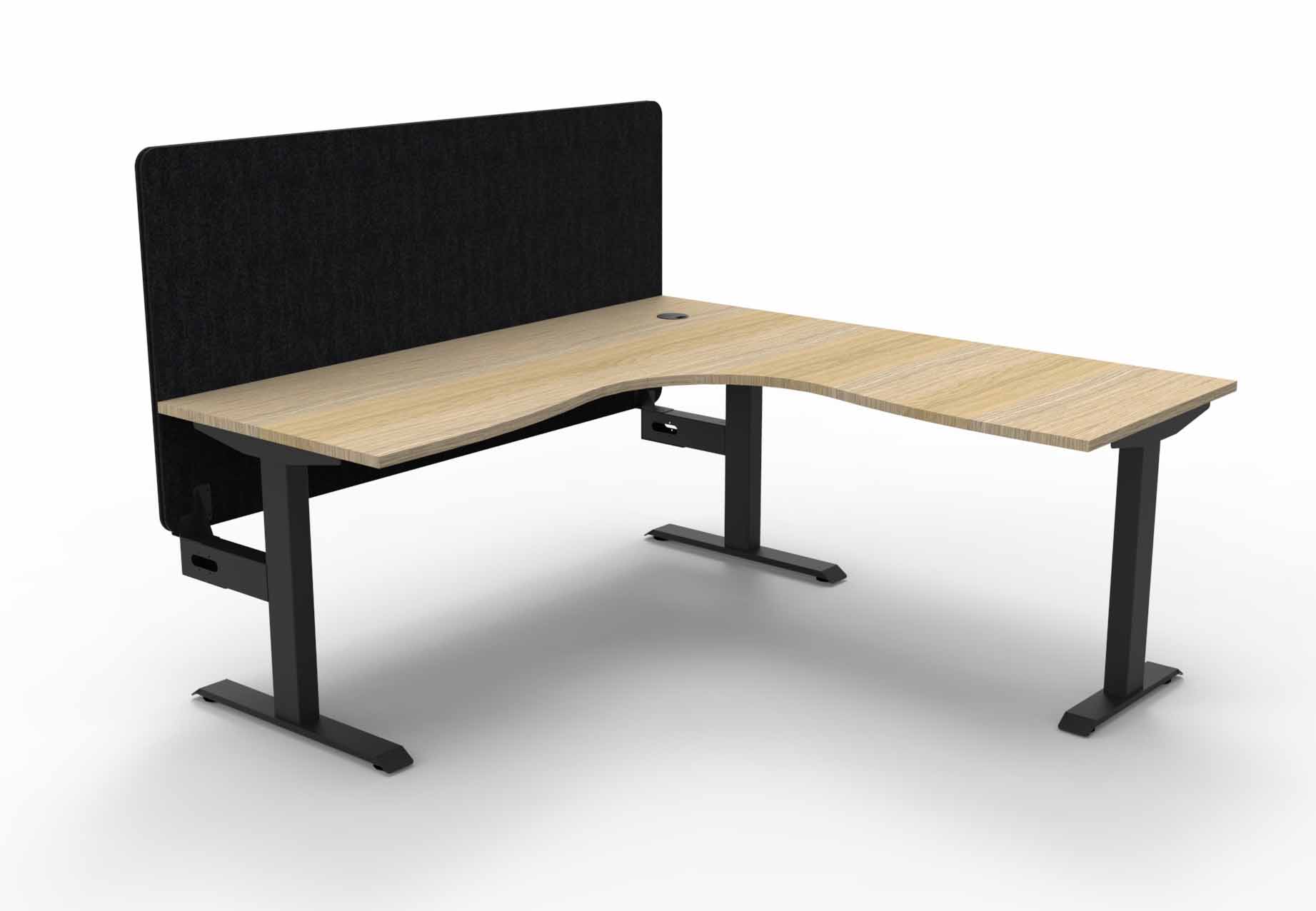 Boost Static Corner Workstation with Cable Tray and Eco Screen